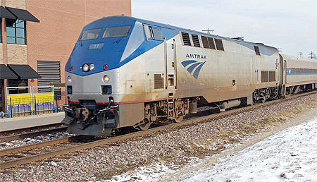 Rex Easterly caught Amtrak at the regular station stop in Bloomington last week.  
