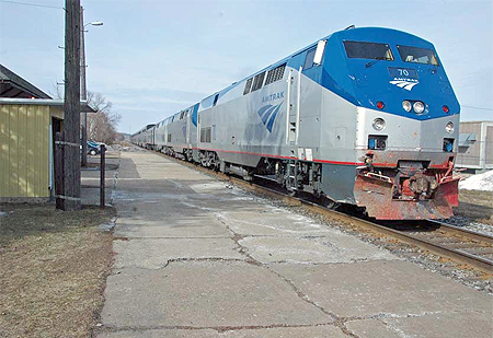 The Empire Builder came face to face with a flock of geese, explaining the blood-stained plow and pilot.  Photo submitted by Rex Easterly.