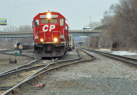 Rex Easterly sent in this shot of a bold-nosed CN freight.  Not sure of the location.