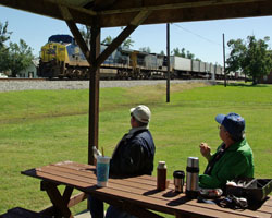 Keith and Rich checking out a CSX nortbounder.