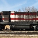 A very dirty YDC #21 heads to the north end of the yard to push a cut of cars up to the unloading docks at Yankeetown IN. on February 22, 2014 -Matt Gentry