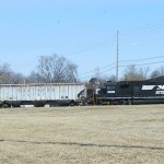 A southbound NS local heads into the yard at Princeton IN on February 24, 2014. -Rick Bivins