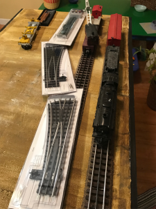 Left: Your editor’s and son’s module is not nearly as far along. We’ll be incorporating a couple of operating Lionel accessories on a siding. Two modules are required. 